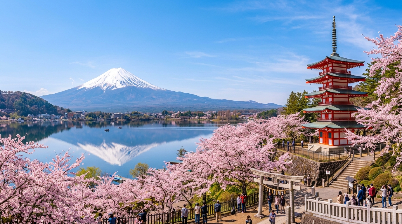 Mount Fuji over Lake Kawaguchi
